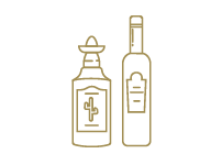 Ilustración de tequila y mezcal